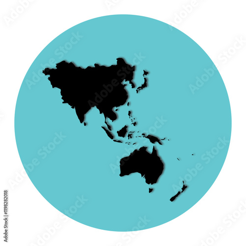 Wallpaper Mural Asia continent map icon vectors illustration Torontodigital.ca