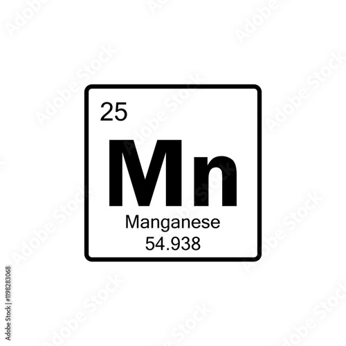 periodic table Manganese line icon