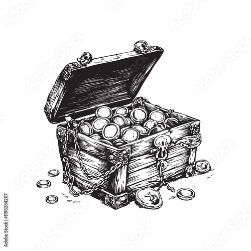 treasure chest with coins