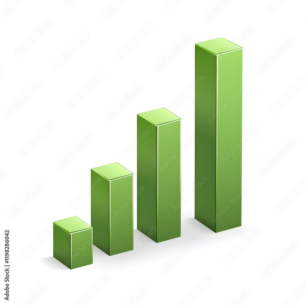 Green Bar Graph Showing Incremental Growth Green Bar Graph Showing Incremental Growth