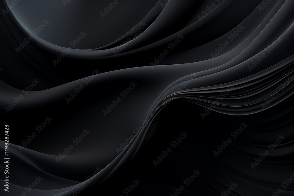 Fototapeta premium Black abstract background with wave shapes