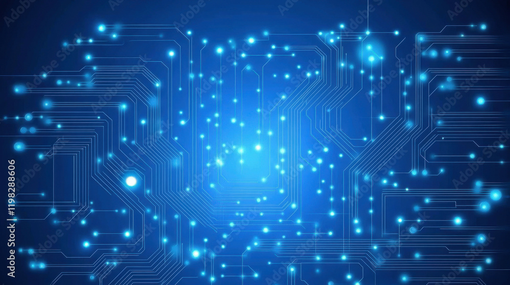 Fototapeta premium Futuristic Technology Chip with AI Mark, Advanced Circuit Board Innovation for Smart Devices and Robotics.