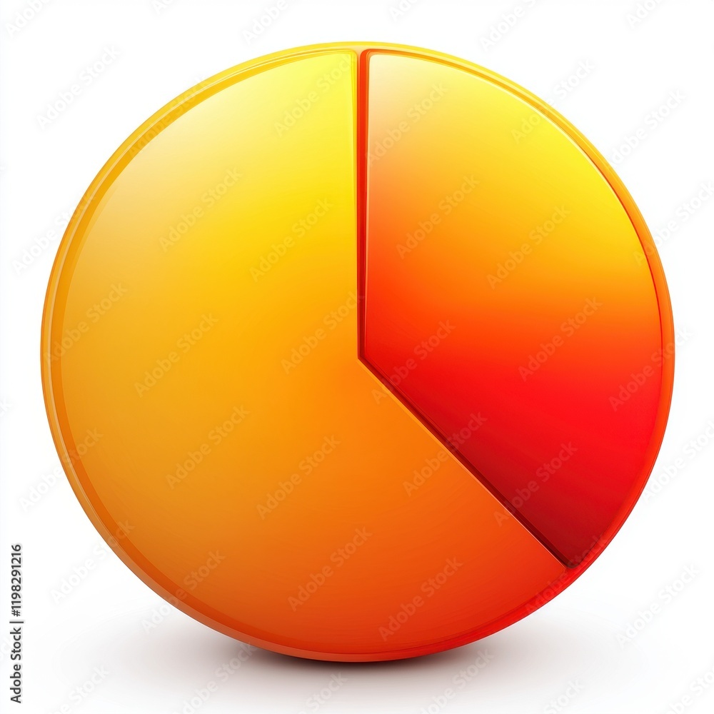 Vibrant Orange and Red 3D Pie Chart Graphic Data Visualization Business Presentation Vibrant Orange and Red 3D Pie Chart Graphic Data Visualization Business Presentation