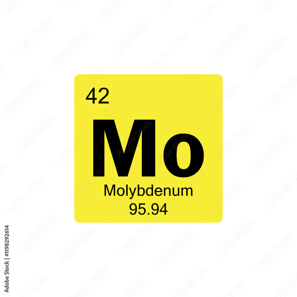 periodic table Molybdenum colored icon periodic table Molybdenum colored icon