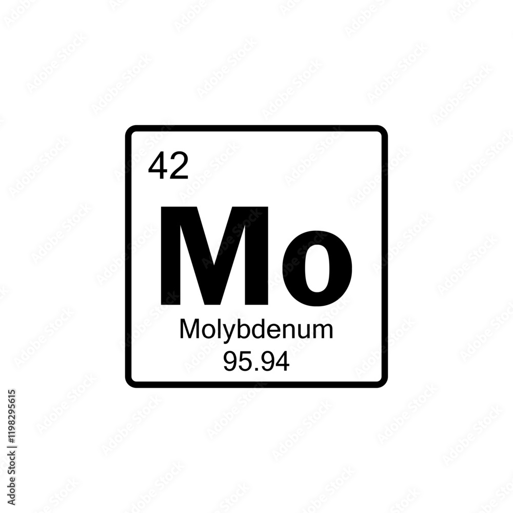 periodic table Molybdenum line icon periodic table Molybdenum line icon
