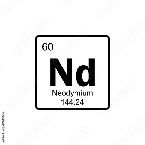 periodic table Neodymium line icon