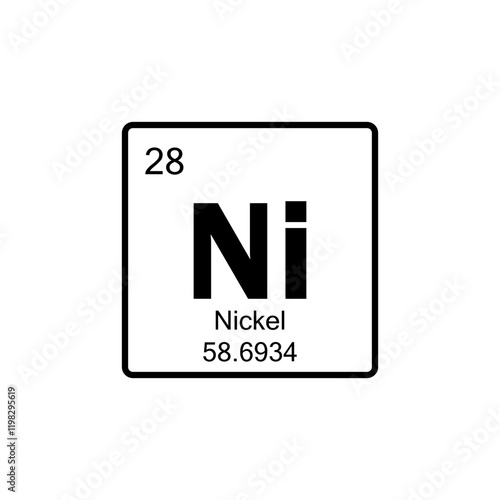 periodic table Nickel line icon