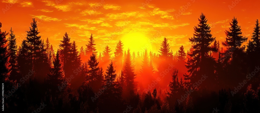 Sunrise through the Forest Sunrise through the Forest