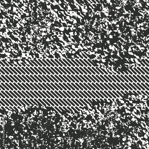 There is a faint visual noise at the top and bottom, and in the middle you can see rows of diagonal bars and a surface.