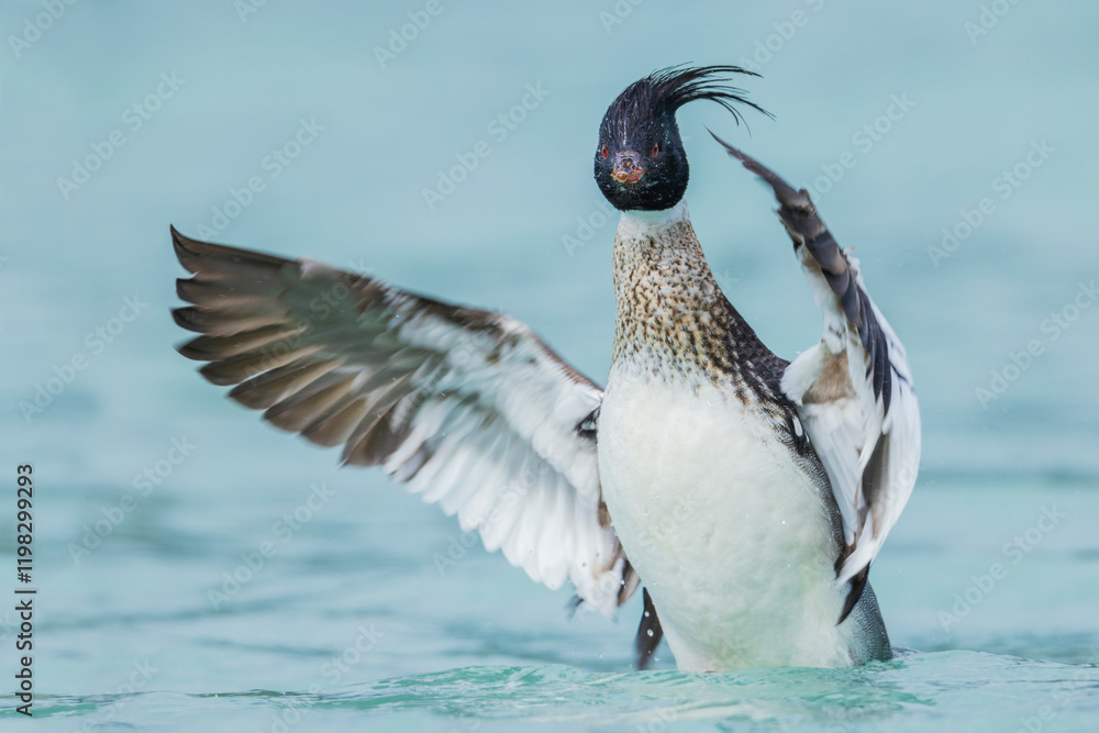 Color stock image of Red-breasted merganser