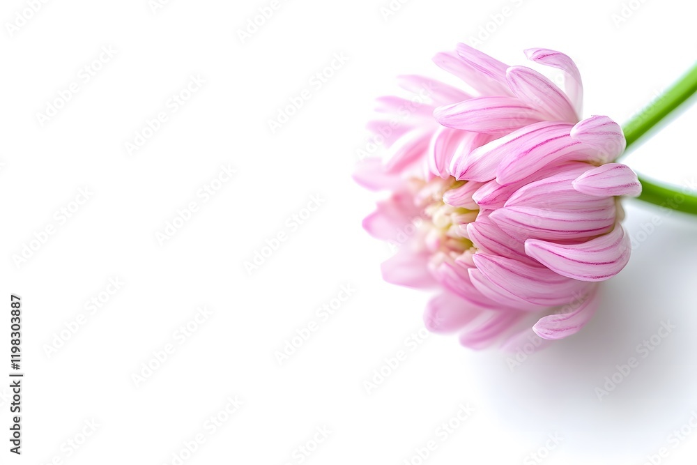 Beautiful delicate pink flower on a clean white background showcasing its soft petals and gentle elegance, ideal for nature and floral themed projects, perfect for various designs