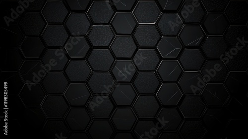 Wallpaper Mural Modern black hexagon pattern creates a sleek wallpaper design. Torontodigital.ca