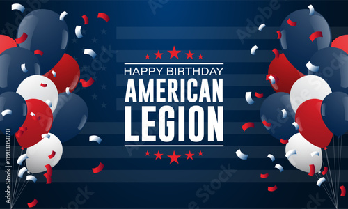Happy Birthday American Legion Design Background Illustration