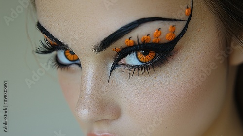 Intriguing Halloween Makeup Look: Pumpkin Spice Eye Art