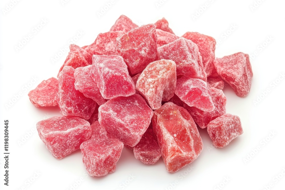Dehydrated strawberries against a white backdrop Dehydrated strawberries against a white backdrop