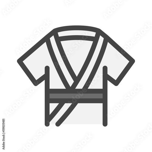 カラースポーツ関連の単品アイコン　柔道着