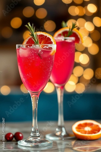 Wallpaper Mural Elegant pink cocktails accented with orange slices and herbs, served in delicate glasses, presenting a refined and festive atmosphere perfect for celebrations.

 Torontodigital.ca