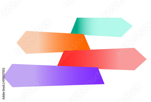 Infographic hierarchical illustration of purple with red with orange and green triangle divided, Pyramid shape four layers for presenting business ideas or disparity and statistical