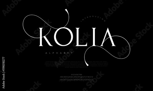 Kolia typography beauty fashion elegant minimalist serif italic fonts decorative wedding vintage retro logos. Minimal luxury font alphabet logo. Vector illustration