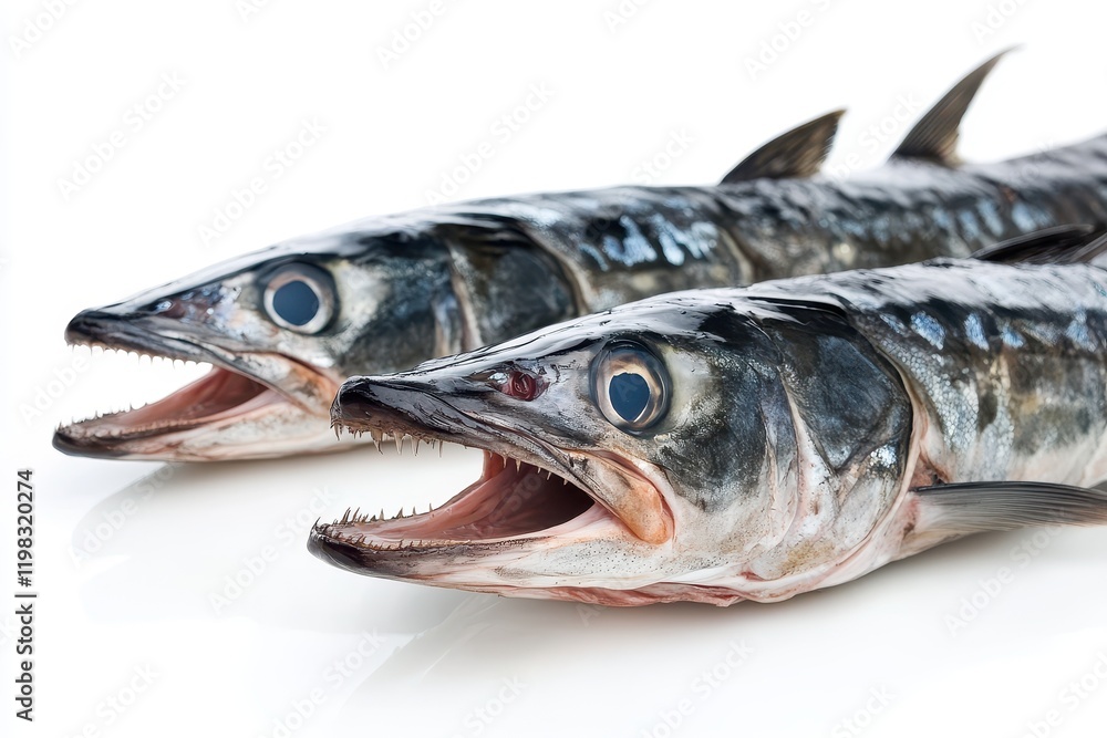 Isolated raw king mackerel on white background Isolated raw king mackerel on white background