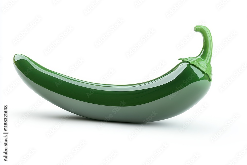 Jalapeno on a white backdrop green chili with full depth and clipping path Jalapeno on a white backdrop green chili with full depth and clipping path