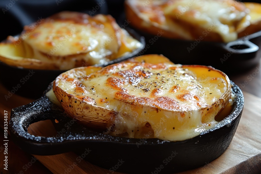 Melted raclette on potatoes Melted raclette on potatoes