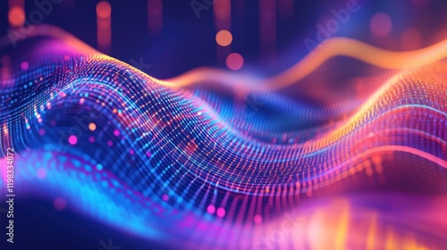 Abstract Digital Wave with Vibrant Colors