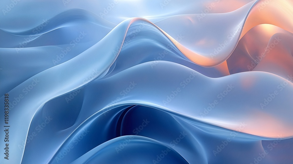 Abstract 3D Background of Smooth Flowing Waves with Light and Shadow Play Abstract 3D Background of Smooth Flowing Waves with Light and Shadow Play