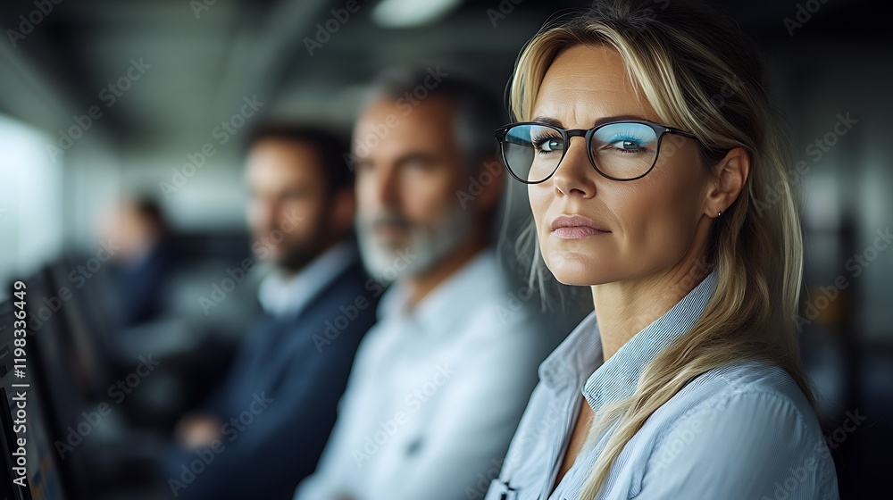 Confident businesswoman with colleagues in background. (1) Confident businesswoman with colleagues in background. (1)