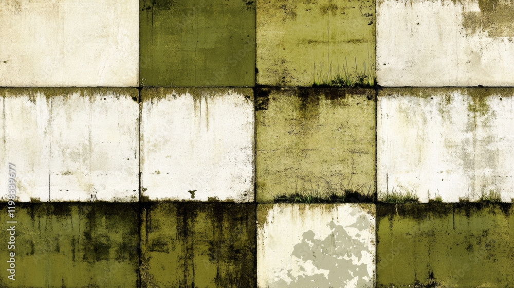 Fototapeta premium Grungy green and white abstract wall texture