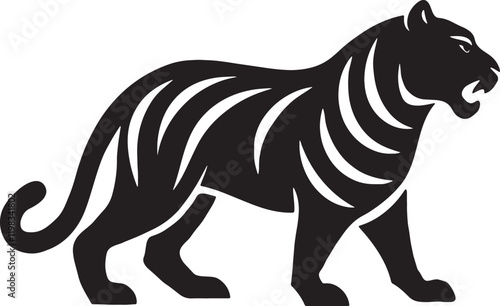 A Tiger  silhouette vector art of  illustration