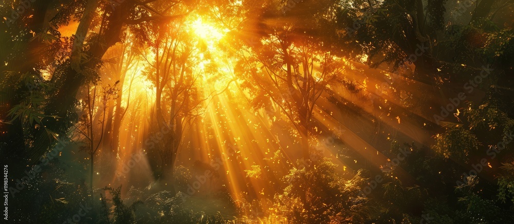Golden Rays Illuminating a Forest Golden Rays Illuminating a Forest