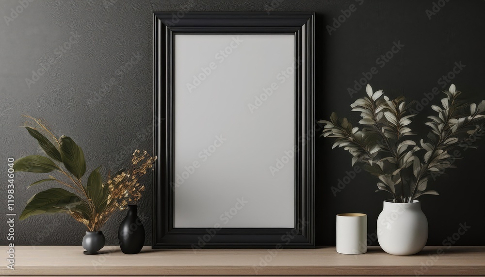 Vertical Black Frame Mockup Minimalist Monochrome Composition with Subtle Texture and Industrial Edges at Dusk Vertical Black Frame Mockup Minimalist Monochrome Composition with Subtle Texture and Industrial Edges at Dusk