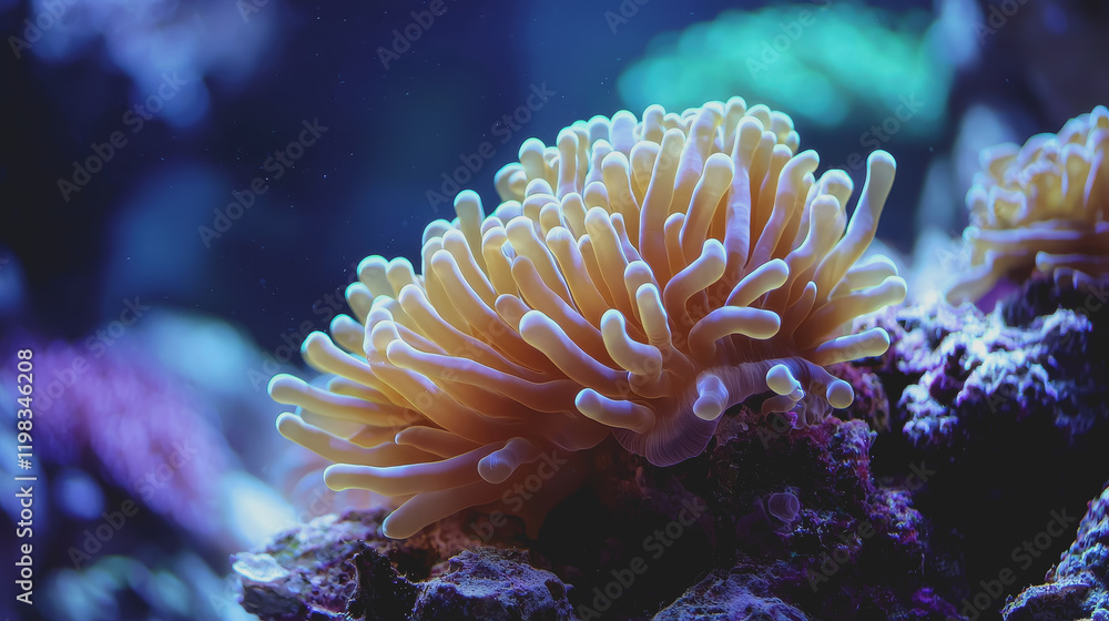 Vibrant underwater scene featuring multiple anemone clownfish swimming amongst colorful coral reefs in a crystal clear ocean environment captured in stunning detail and clarity Vibrant underwater scene featuring multiple anemone clownfish swimming amongst colorful coral reefs in a crystal clear ocean environment captured in stunning detail and clarity