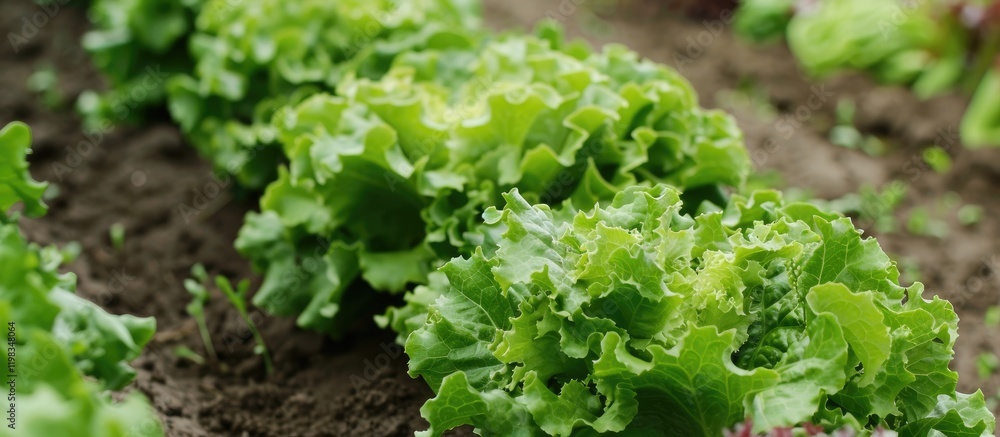 Close-up of Lush Green Lettuce in a Garden Close-up of Lush Green Lettuce in a Garden
