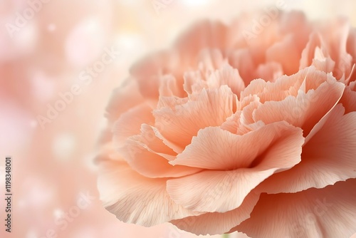 Wallpaper Mural Peach Carnation Close-up: Soft Focus Bokeh Background Torontodigital.ca