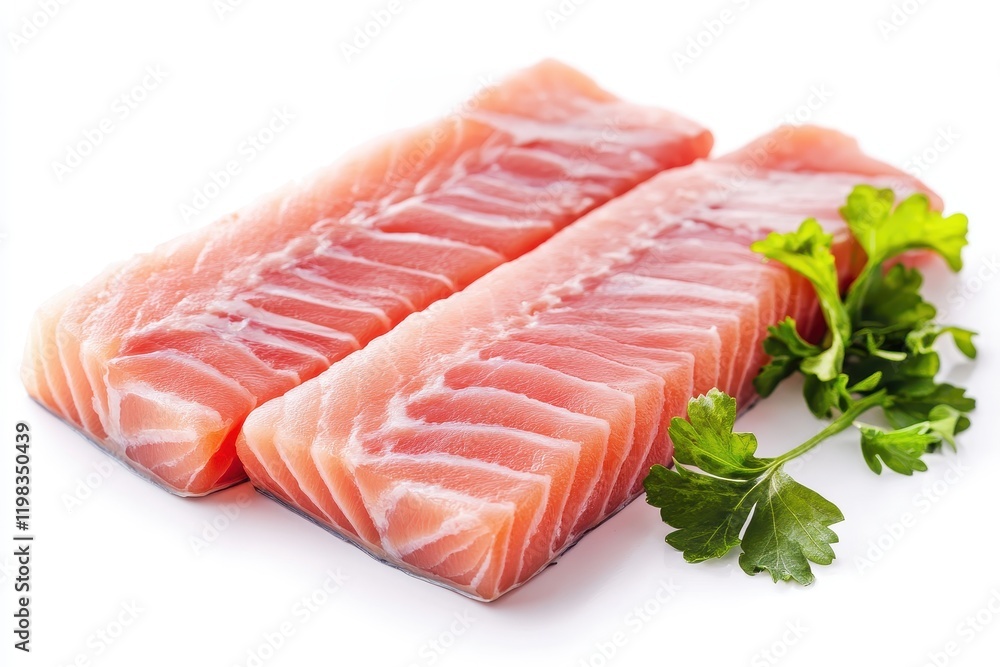 Sliced mackerel fillet on a white background Sliced mackerel fillet on a white background