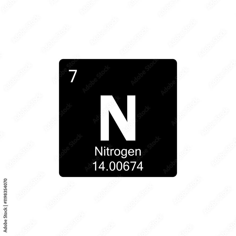 periodic table Nitrogen glyph icon periodic table Nitrogen glyph icon