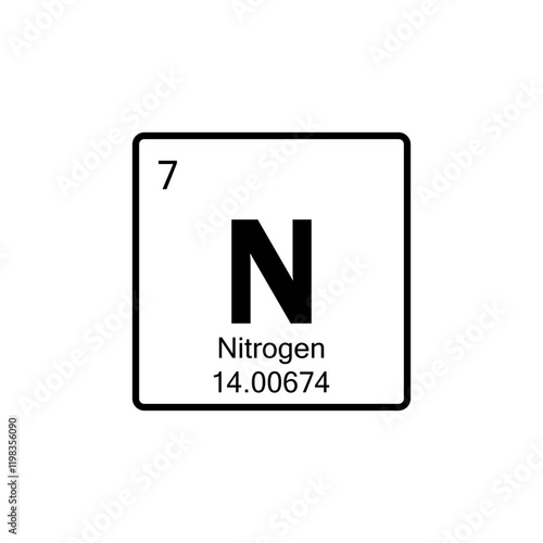 periodic table Nitrogen line icon