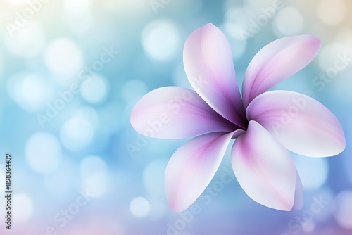 Pastel Plumeria Blossom with Soft Bokeh Background