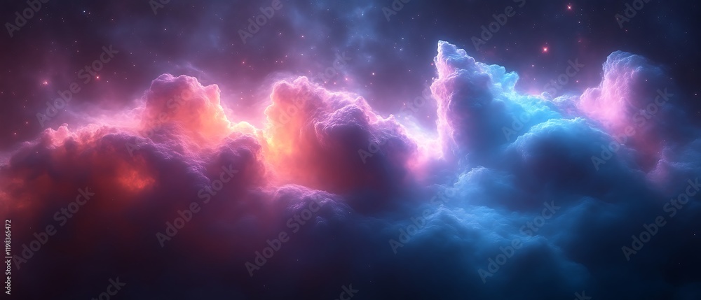 Glowing nebula cloudscape in space. Glowing nebula cloudscape in space.