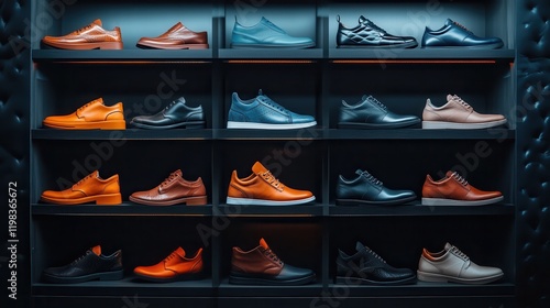 Wallpaper Mural A collection of high-end shoes arranged on elegant shelves. Torontodigital.ca