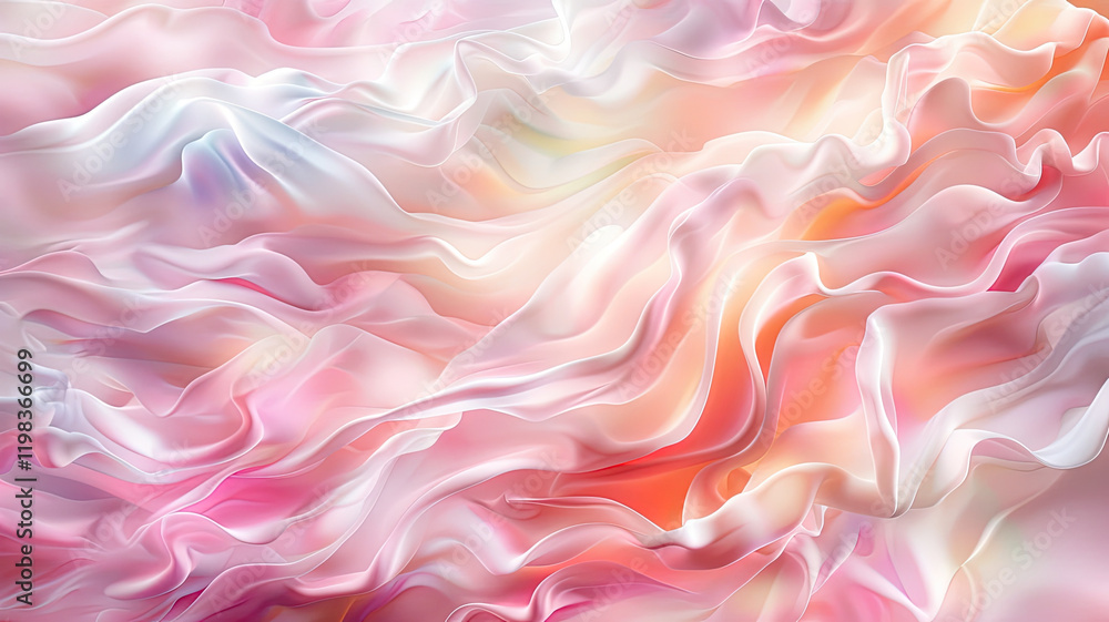 Fototapeta premium Soft pastel fabric folds with dreamy and flowing texture in warm hues