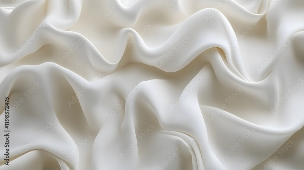Fototapeta premium White Fabric Draped in Soft Gentle Waves