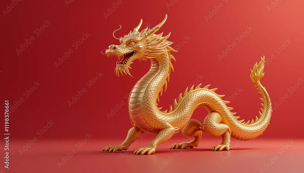 Obraz premium Golden Dragon. Chinese folklore Dragon suitable for Chinese New Year