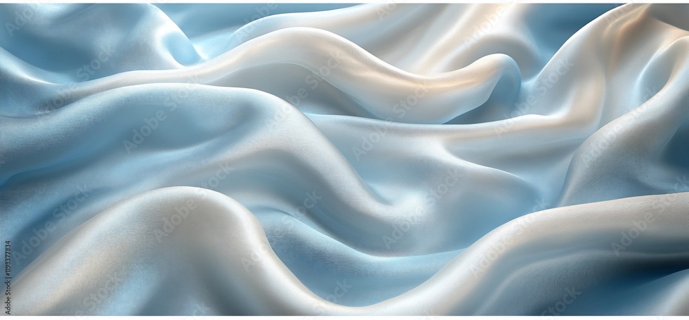 Soft blue silk fabric waves. Abstract textile background. Design texture Soft blue silk fabric waves. Abstract textile background. Design texture