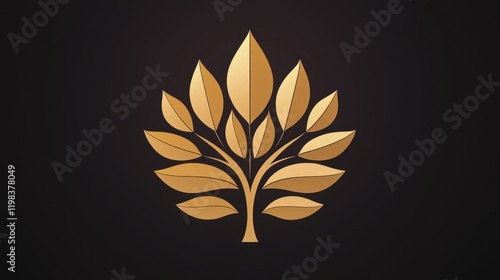 Golden Tree of Life: Elegant Logo Design