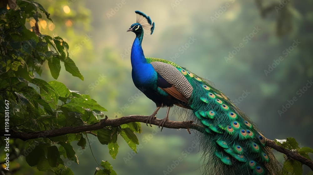 Majestic Peacock in Tropical Haven Majestic Peacock in Tropical Haven