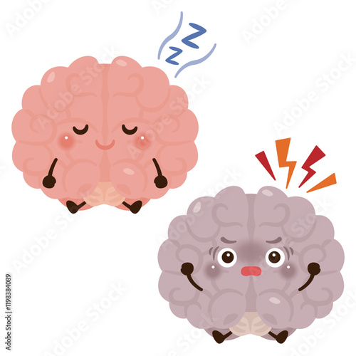 快眠の脳と不眠の脳のキャラクター