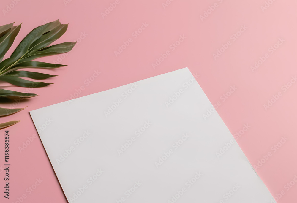 Blank white A4 paper mockup on pink background. Blank white A4 paper mockup on pink background.